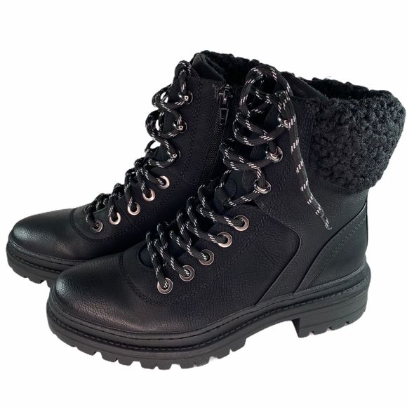 Steve Madden Shoes - NEW Steve Madden Combat Faux Fur Lace-Up Boot 7.5